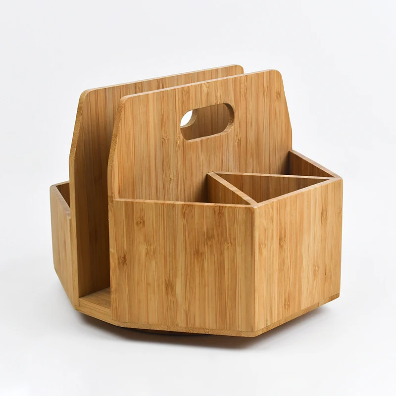 WDF Eco Friendly pen organizer for desk display stand for office desktop stationery organizer bamboo pen holders