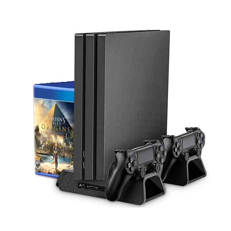  PS4/PS4 тонкий/PS4 Pro двойной контроллер зарядного устройства консоль вертикальная охлаждающая подставка зарядная станция светодиодный вентилятор для