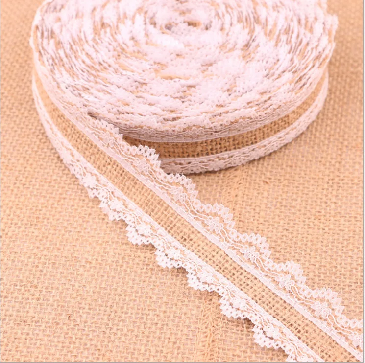 Special Offer Linen Roll Lace Diy Handmade Christmas Wedding Craft 2.5cm Lace Burlap Roll