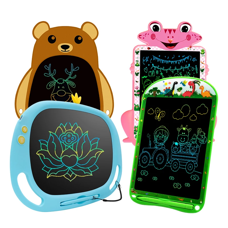 Kids cartoon shape character 8.5 10 12 13 inch lcd digital writing tablet doodle board write memo pad for kids