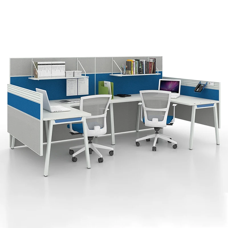 4 Person Seats Shape C Modular Cubicles Office Desk Furniture Office Workstation