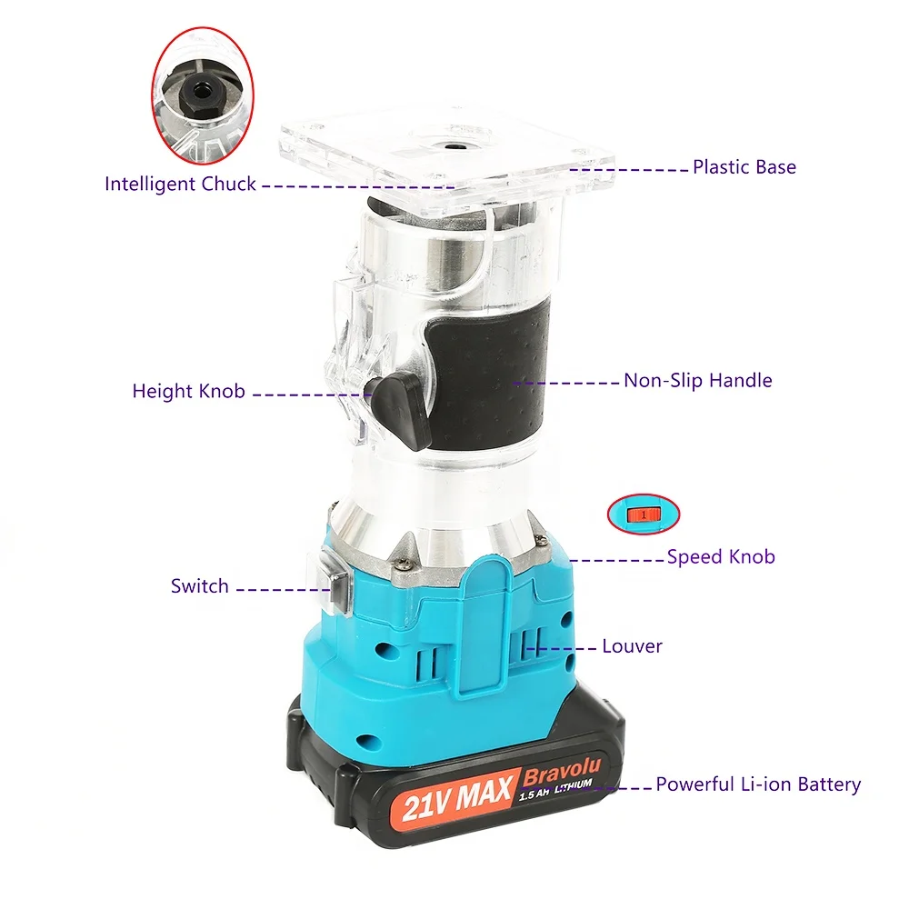 
China Professional Manufacturer trimmer wood router Rechargeable Lithium Battery router trimmer 