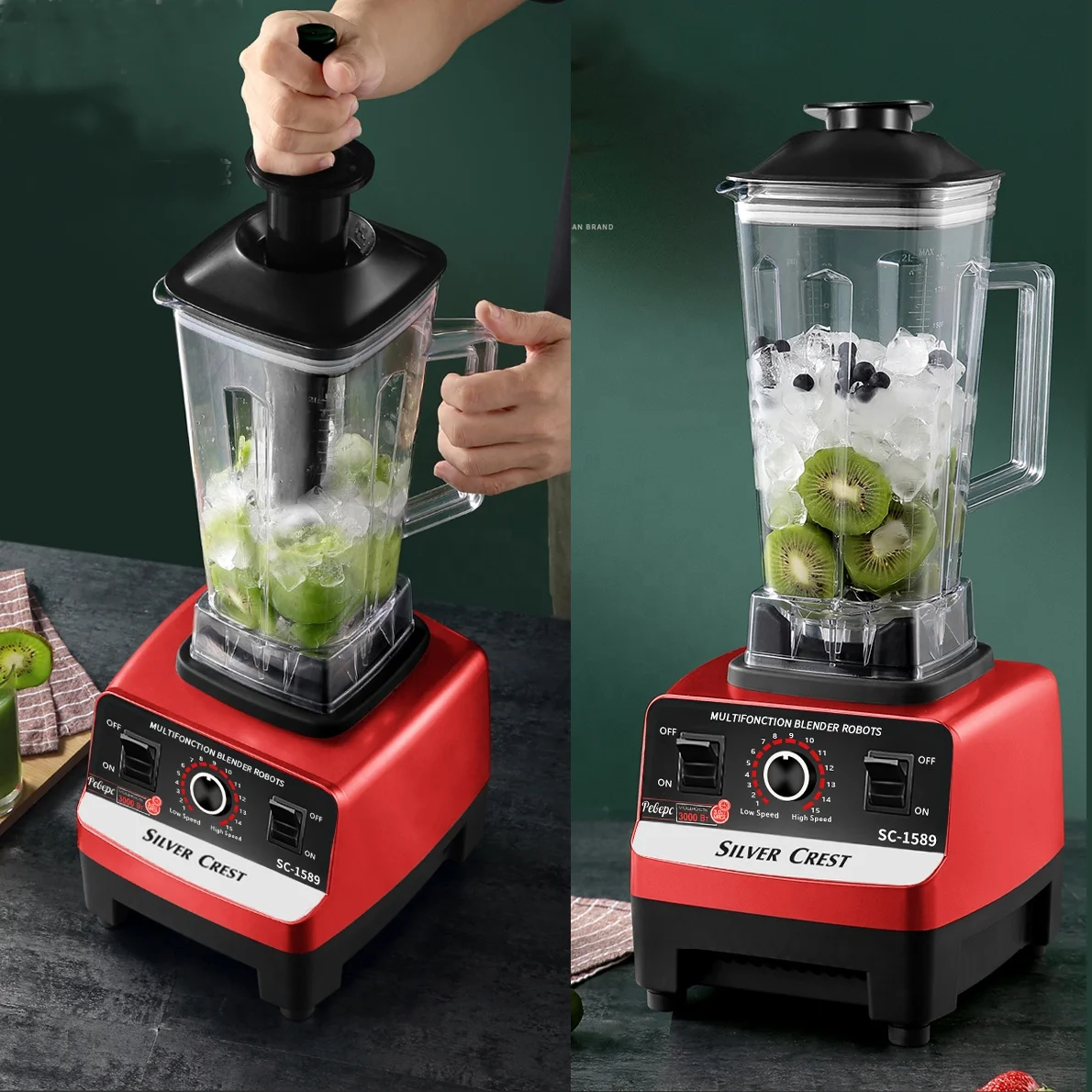 Ready goods  2 cups SILVER CREST 9525 motor 5500W commercial blender SC-1589