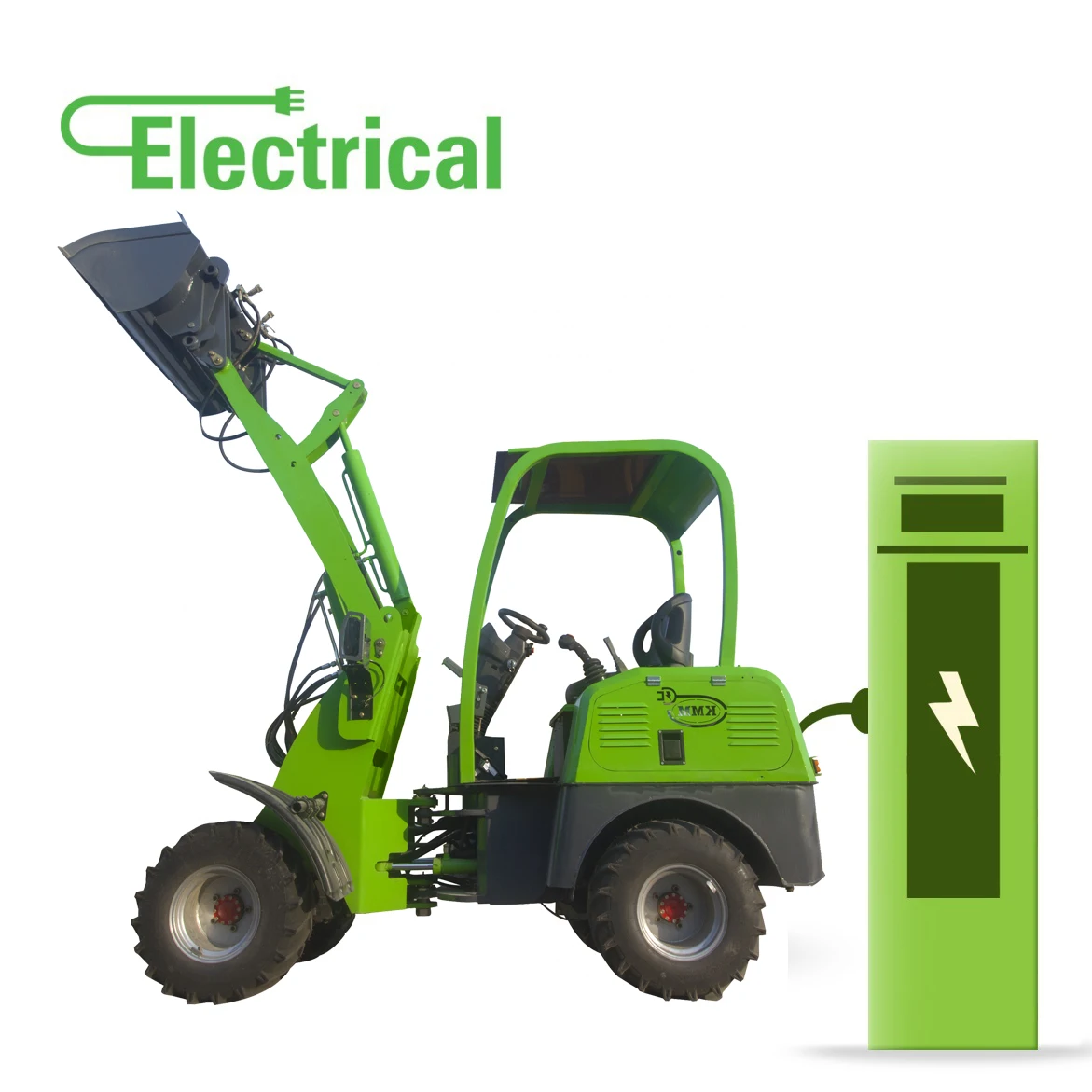 Topsense Super Battery power zero noise elektro mini radlader Four Wheel drive e loader 06