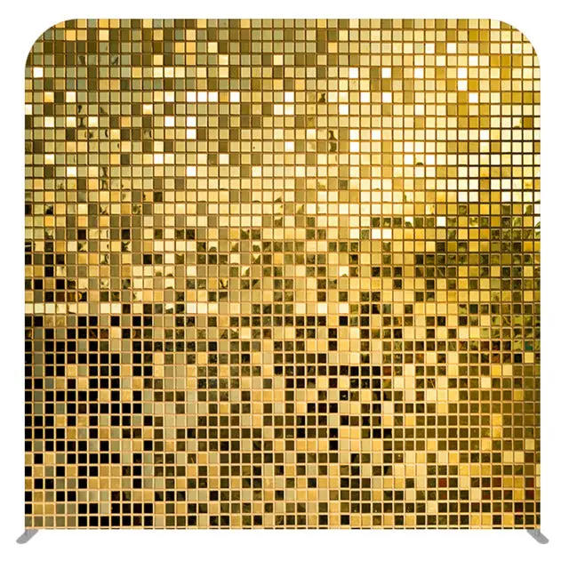 8ft x 8ft custom printing black gold Tension fabric pillow case photo booth exhibition backdrop display stand