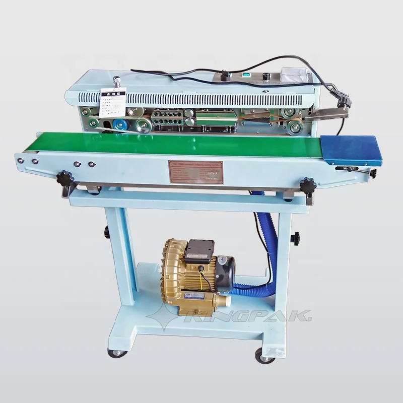 DBF1000G Continuous Plastic Bag Heat Sealing Machine With Gas Flash