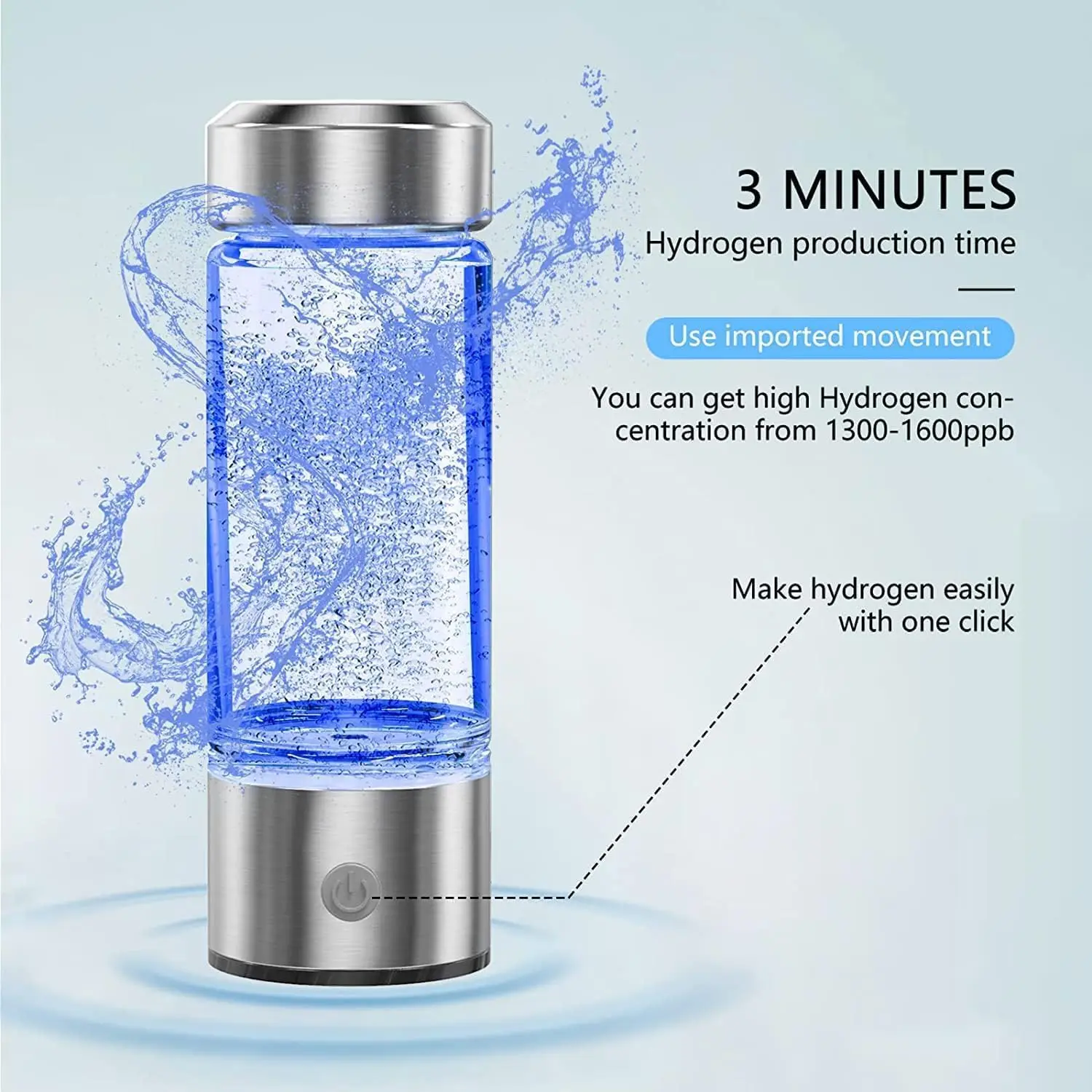 Best Generator Ionizer H2 Rich Cup Filter Glass Portable Hydrogen-Rich Plastic Alkaline health Maker USB Hydrogen Water Bottle