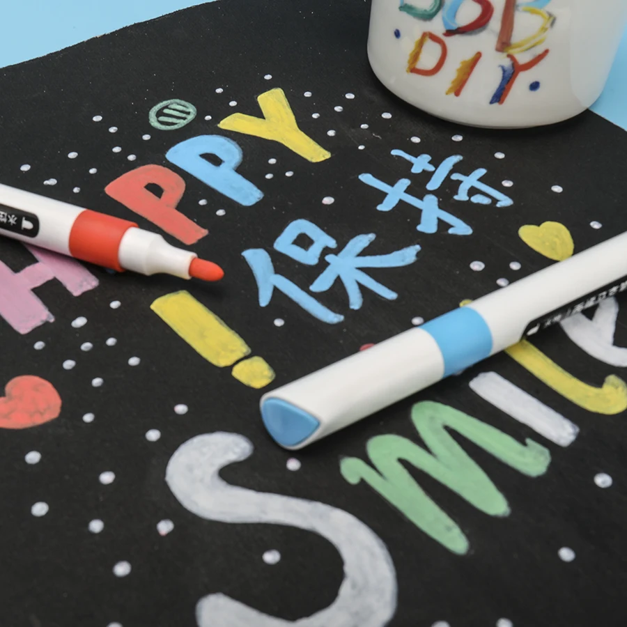 24 Colours Eco-friendly Acrylic Paint Pens set For Drawing Glass Paper Wood