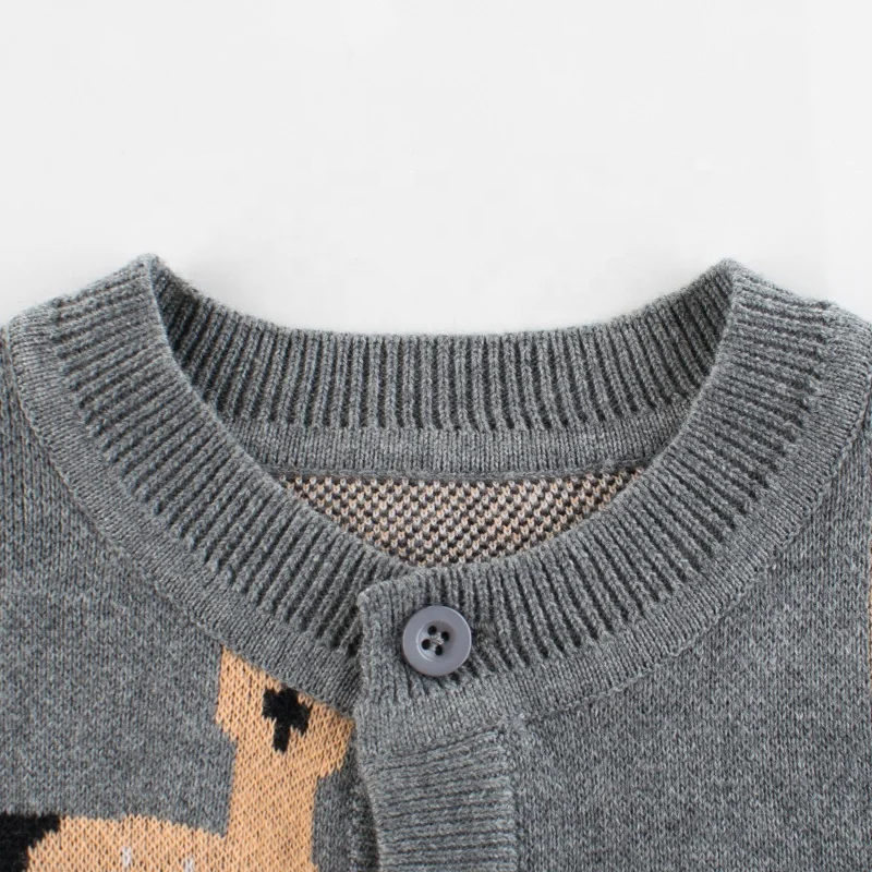 New Design Children Boys Girls 100% Cotton Knitted Spring Fall Winter Child Clothing Kids Cardigan Sweater