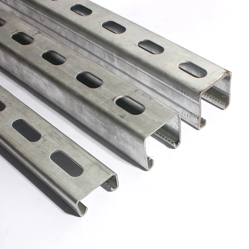 Custom unistrut c type strut channel unistrut canal precio galvanized steel u slotted strut channel 41*41*2mm