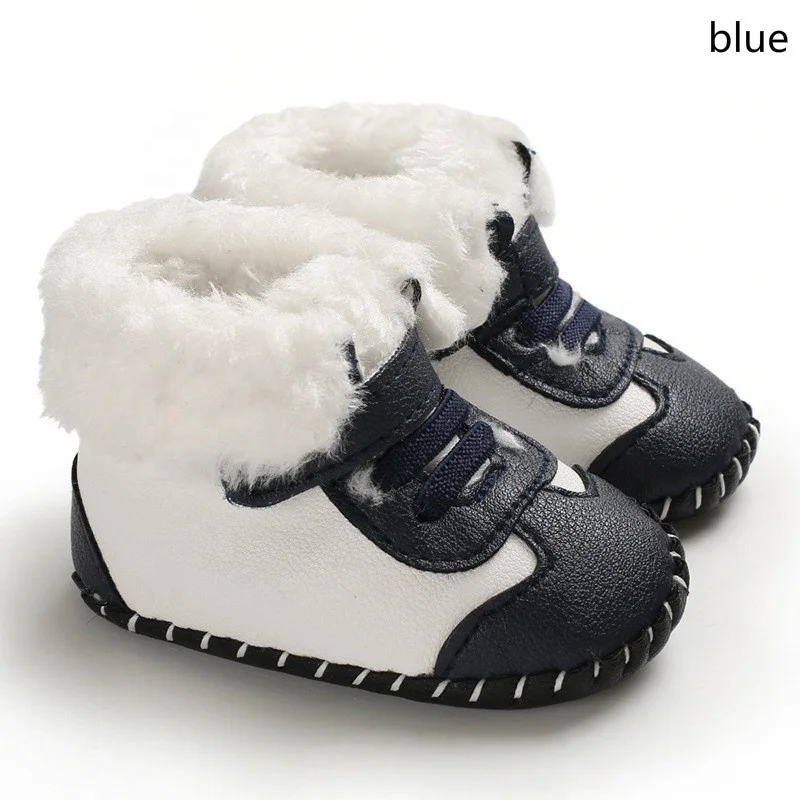
Winter Plush High Top PU Leather Waterproof Warm Shoes Princess Shoes Baby Snow Boots 