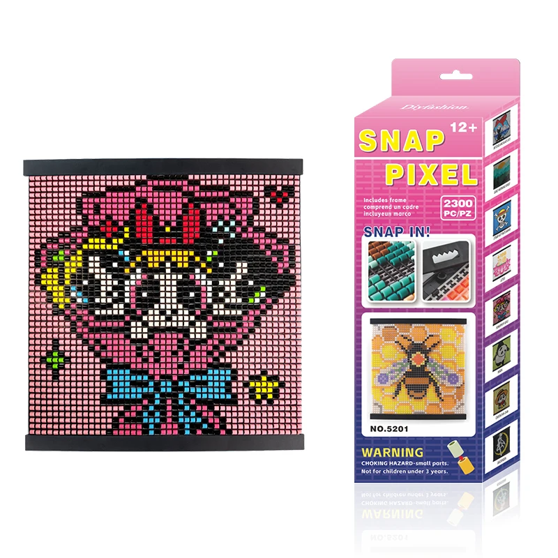 2024 New Trendy Perler PE Fuse Beads Canvas Cat Pattern Multi Colors No-Iron Fuse Bead Craft Masterpiece Kit For Kids And Adult