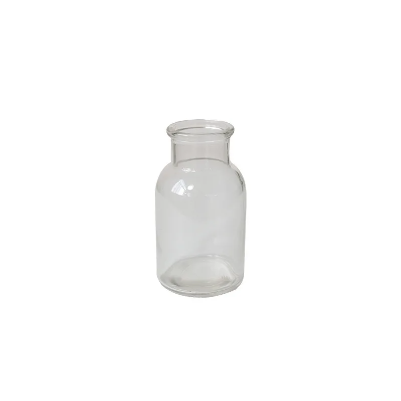 
ins decorative laboratory pharmacy European creative round transparent brown glass storage bottle 