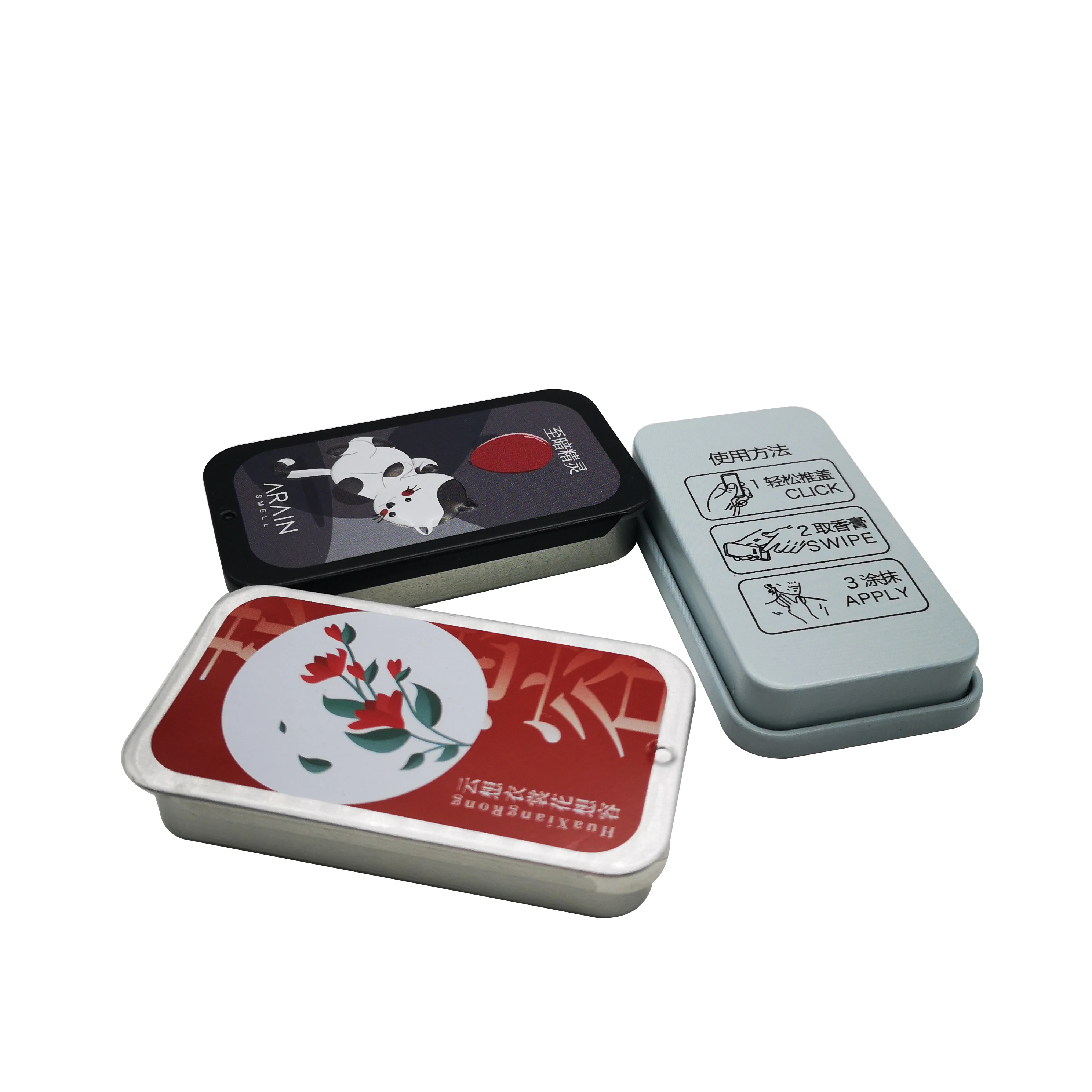 New hot selling products luxury rectangular Aluminum Tin Cans hand cream slide tin box with lid