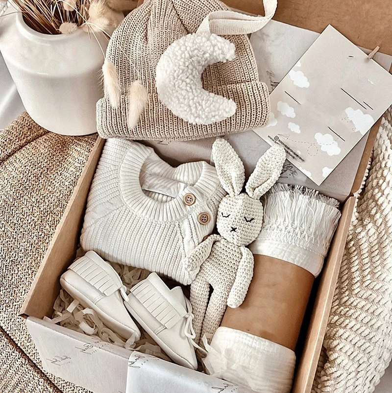 6 шт. для новорожденных Детские Носки с рисунком кролика органический хлопок муслин Пеленальное Одеяло детская обувь и шляпа подарок на день рождения малышей героев