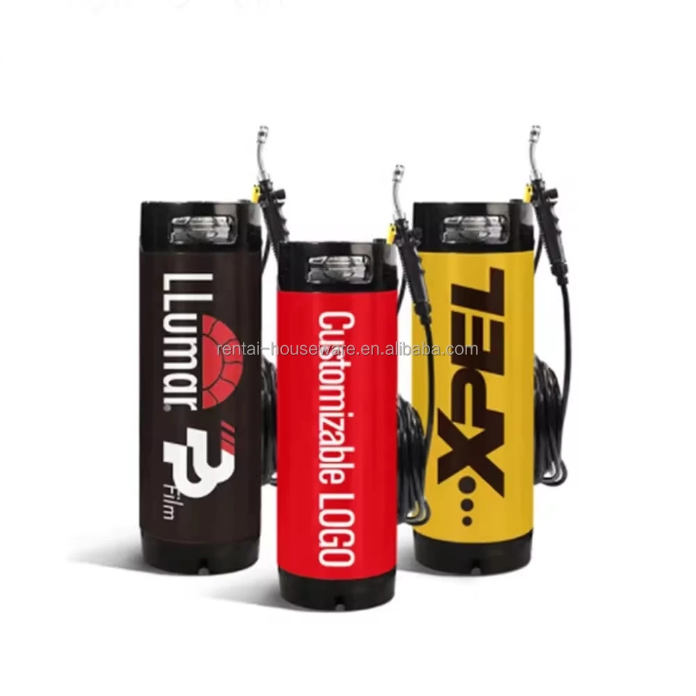 9.5L 19L Portable Stainless Steel Window Tint Keg Sprayer Car Wrap Tools Pressure Tank Car Wash Bucket For Car PPF Film