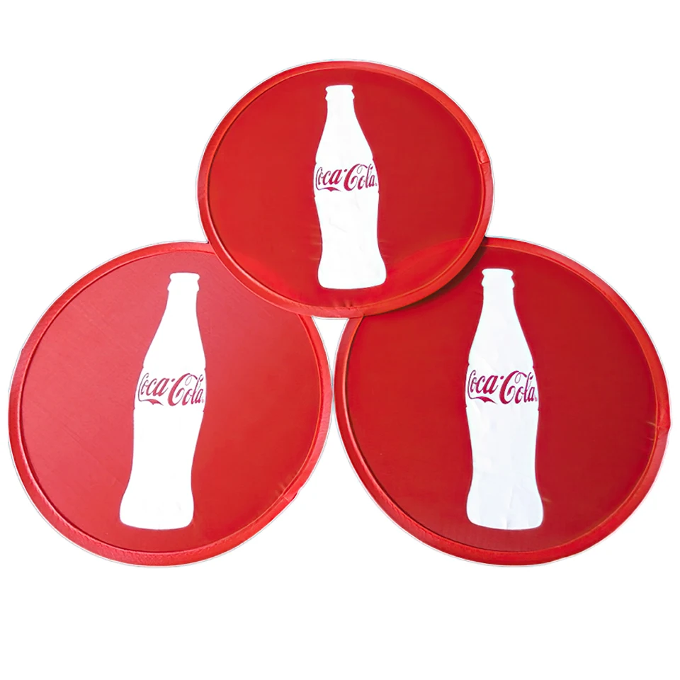 Customized Sublimation Decorative Fabric Foldable Nylon Round Hand Fan With Pouch