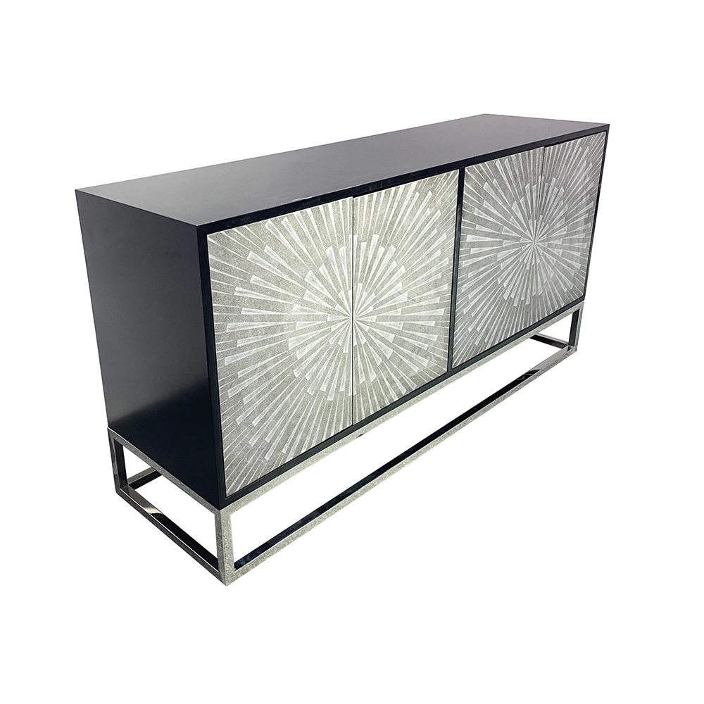 Dining Room Storage Sideboard Wood Kitchen Cabinets Modern Glossy Stainless Steel Sideboards Buffet Cabinets