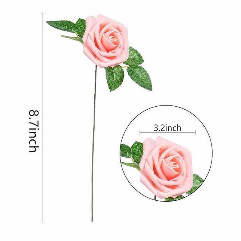 Artificial Flowers 25pcs Real Looking Dark Pink Roses For DIY Wedding Bouquets Centerpieces Arrangements Party Baby