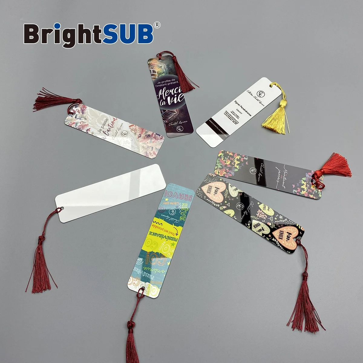 Brightsub 1 0 мм LS-CBM002 глянец Белый сублимационный алюминиевый Закладка для книги на основе красителя бланковые Цветные Пользовательские печати