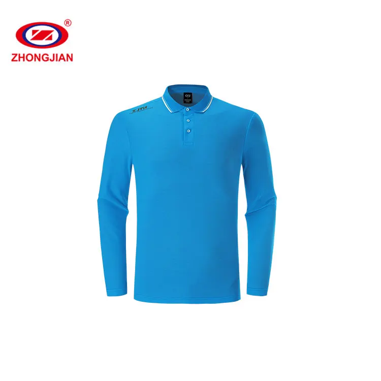 Factory Wholesale Price Cotton Solid Color Tshirt Polo  Custom Unisex Long Sleeve Polo Shirt