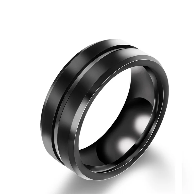 Fashion Custom Engraved Large Size Stainless Steel Casual Finger Rings For Men