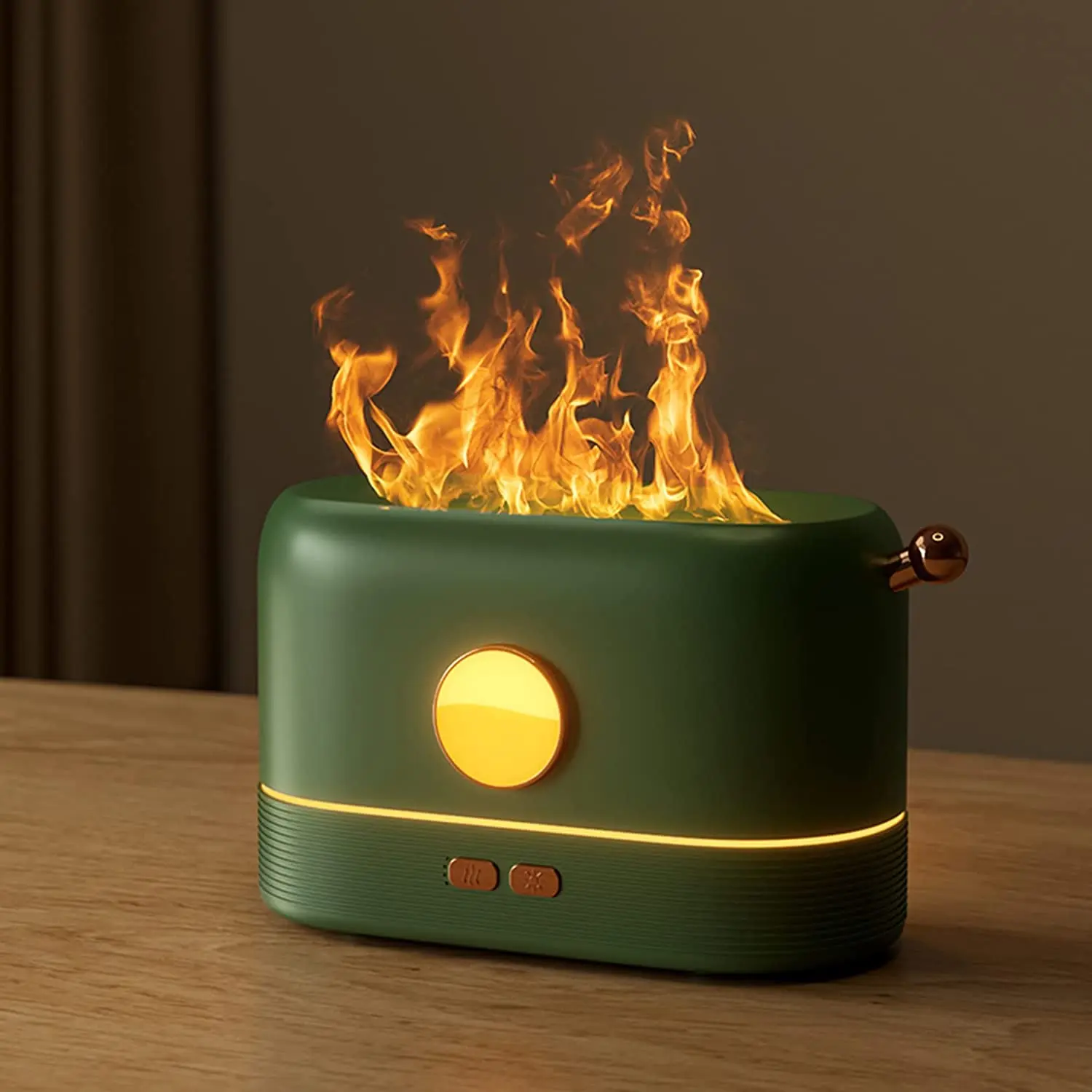 2022 simulation blue flame air humidificador wireless ultrasonic fog generator humidifier diffused Flame Light Aroma Humidifier