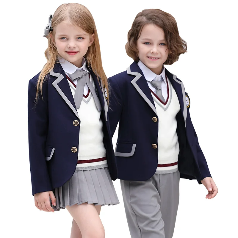 2022 kids clothing  party clothing set 5 pieces for primary and secondary school students kids school uniforms