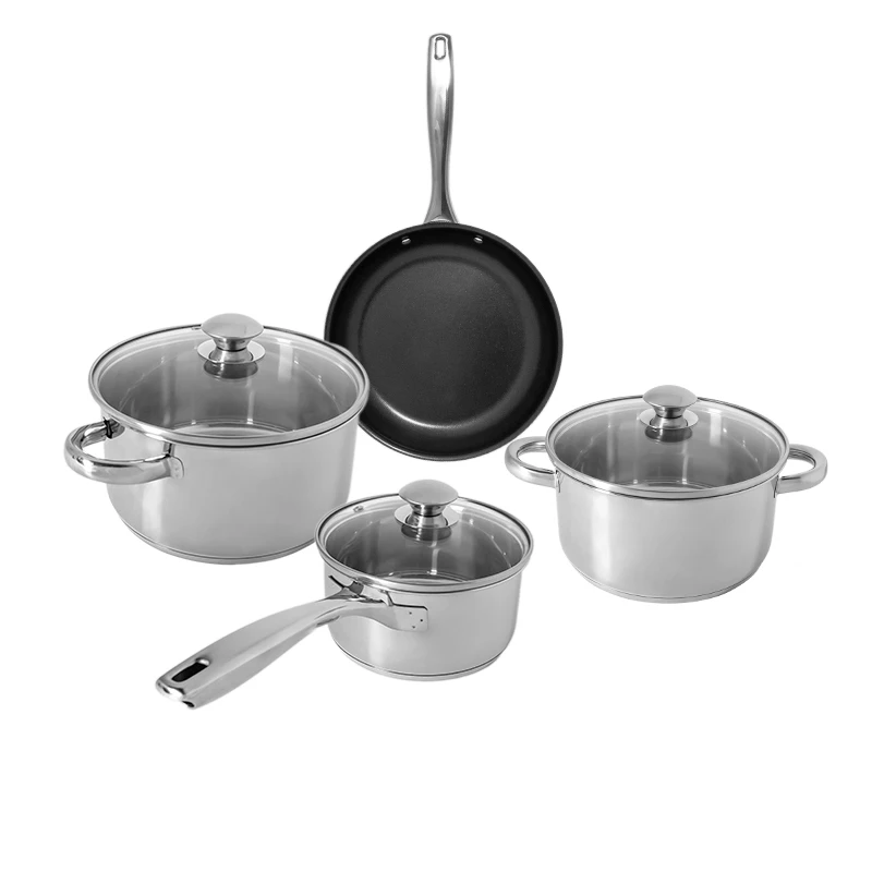 Stainless Steel Kitchenware Kitchen Set Non Stick 7pc Cookware Sets Stainless Steel Kitchenware