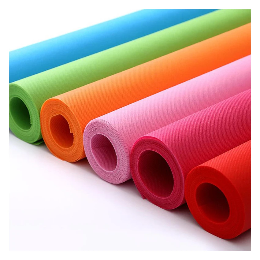 Wholesale High Quality Raw Material Polypropylene 100% PP Spunbond Non Woven Fabric Roll Colorful Nonwoven Fabric Manufacturer