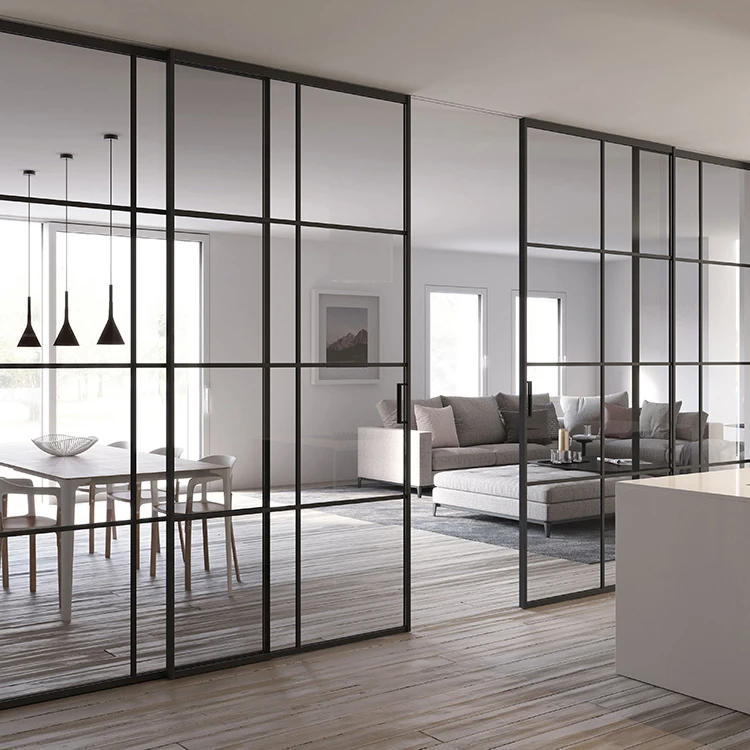 Передвижная перегородка с дверью из нержавеющей стали, алюминиевая водонепроницаемая перегородка для офиса