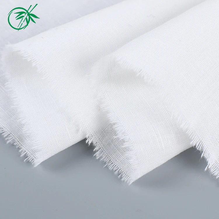 Comfortable plain wholesale linen rayon blend stock rayon fabric with slub for Dress