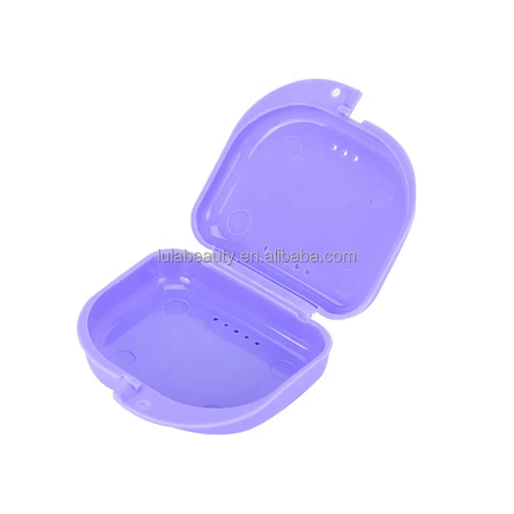 Portable Travel Denture Mouth Guard Aligner Retainer Case with Vent Holes Dental Retainer Box