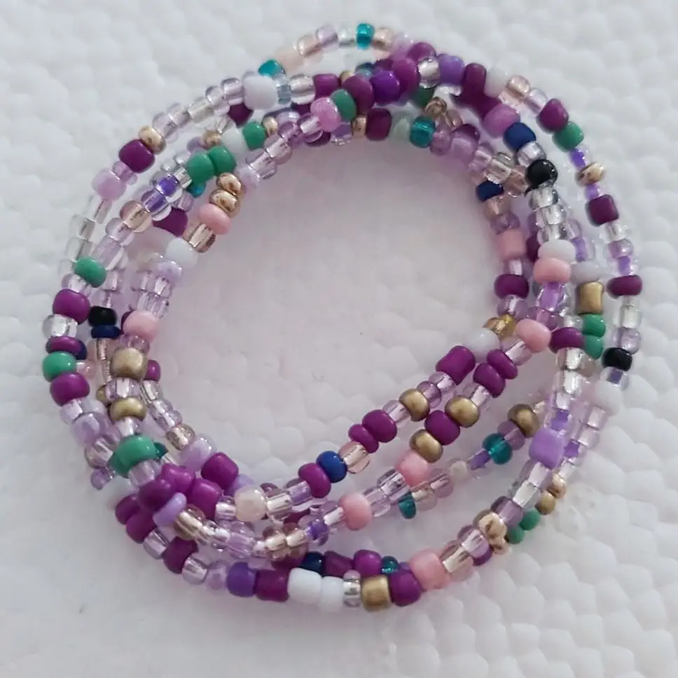 Girl colorful body navel chain elastic African waist bead beach bikini waist chain