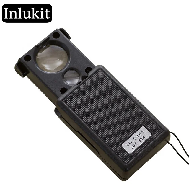 UV 30X 60X Magnifier Jewelry Loupe Reading Magnifying Glass