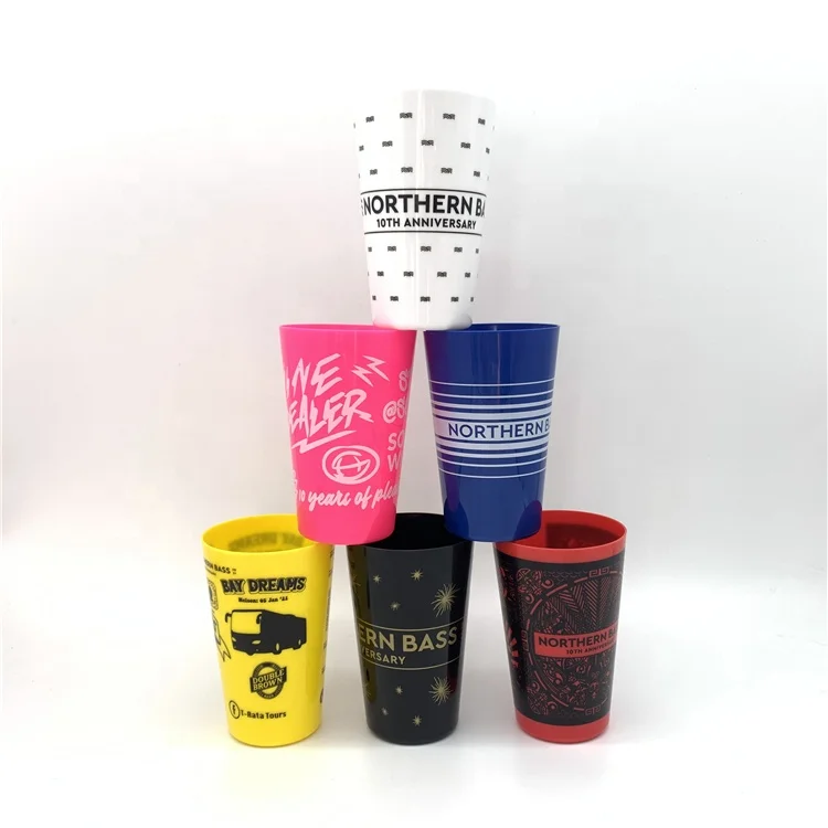 
Plastic BPA Free 8oz 12oz 14oz PP Clear Party customized OEM reusable transparent Beer Beverage cup 