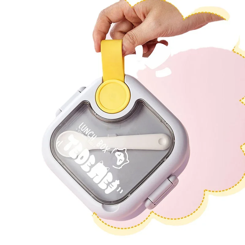 High Quality Wholesale Bpa Free Baby Food Container Potable Kids Food Box With Spoon And Scissors Multifunctional Baby Bowl Set