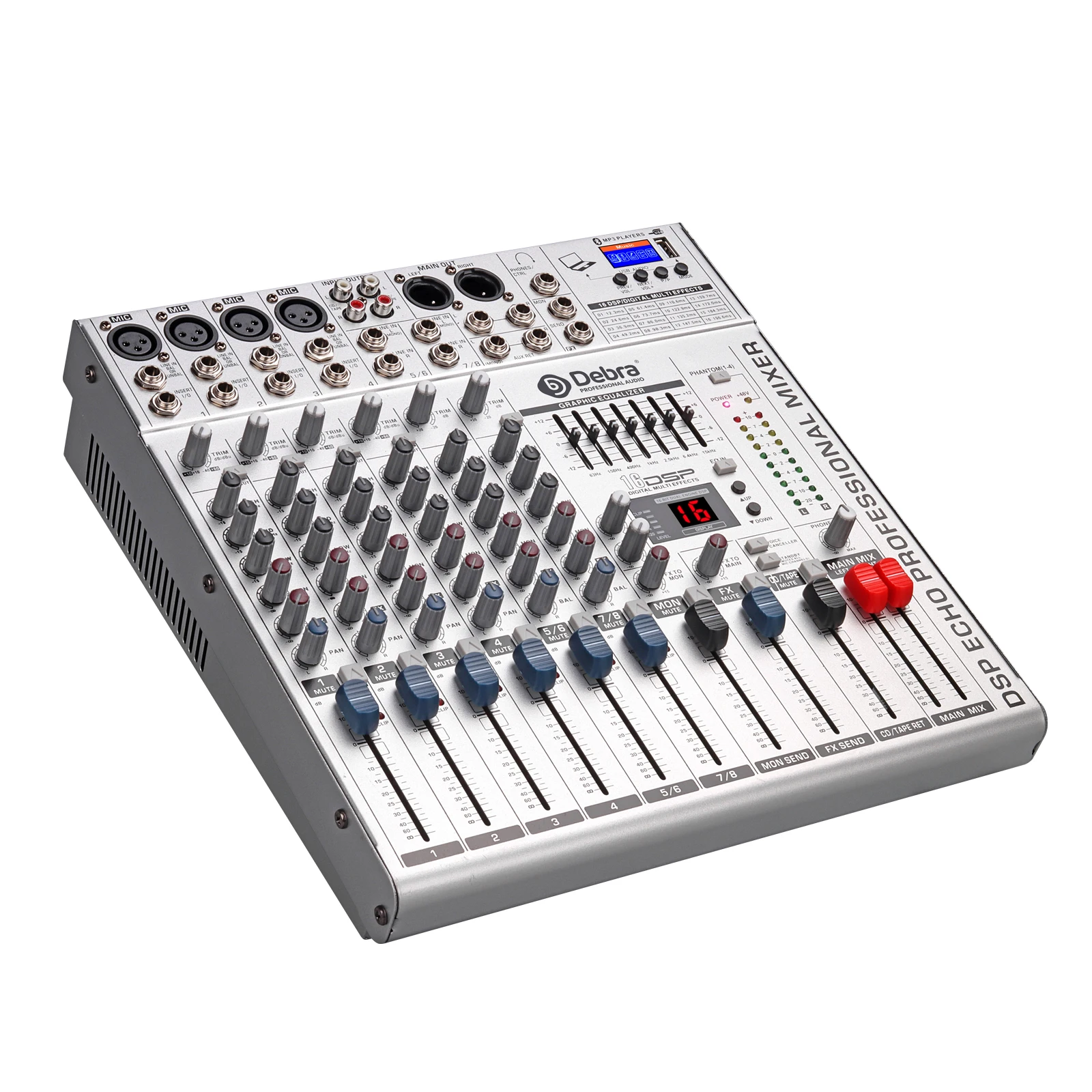 Профессиональный 8-канальный цифровой аудиомикшер