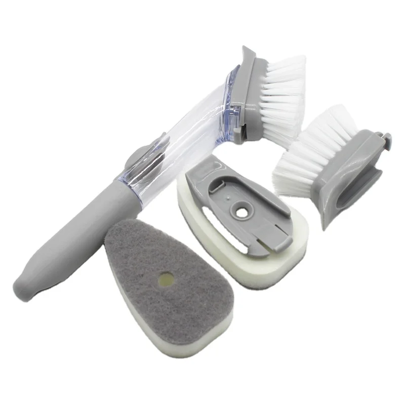 High quality household kitchen cleaning soap dispensing dish washing scrub brush set
