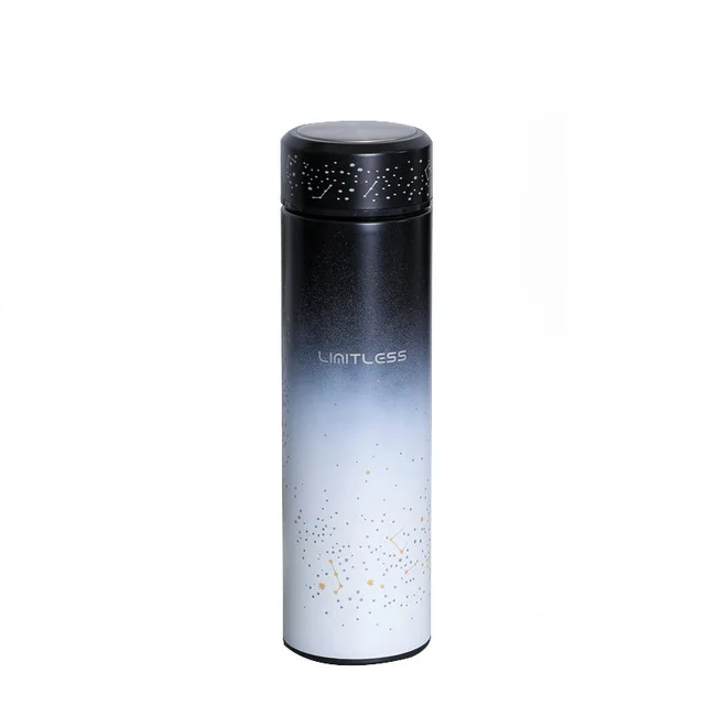 
2021 New 500ml Star Night Light Gradient Stainless Steel Thermos Cup 304 Health Material Spring Cup Cover Leak Proof 