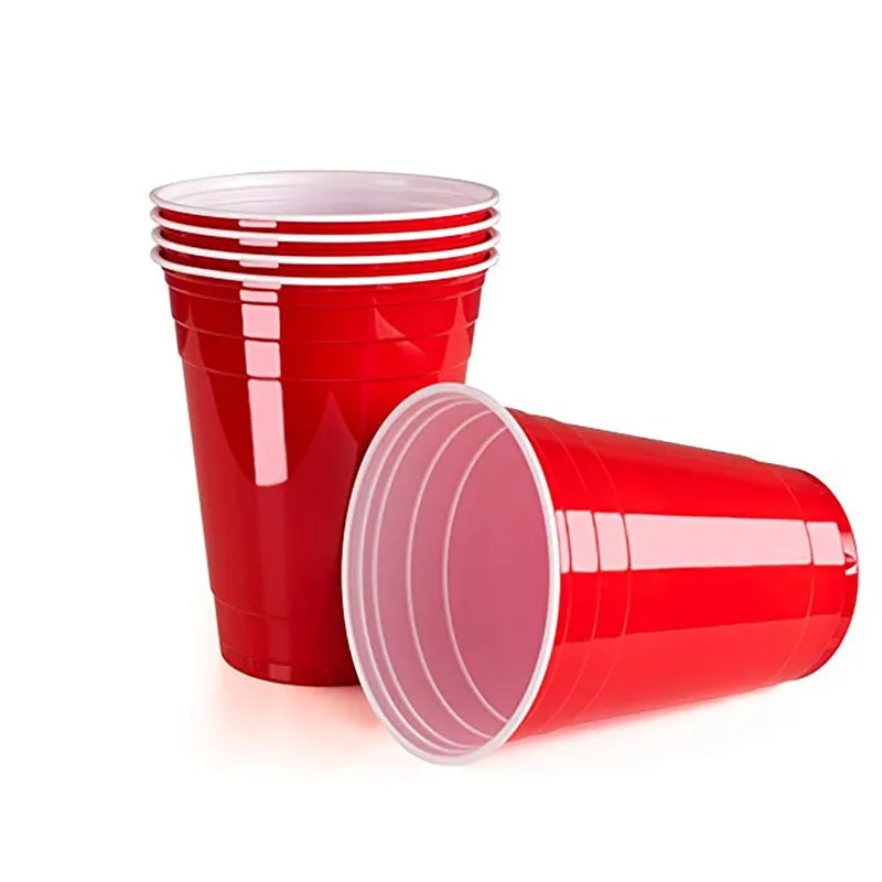 16OZ Red PP Disposable Plastic Beer Pong Set Cup for Party Game