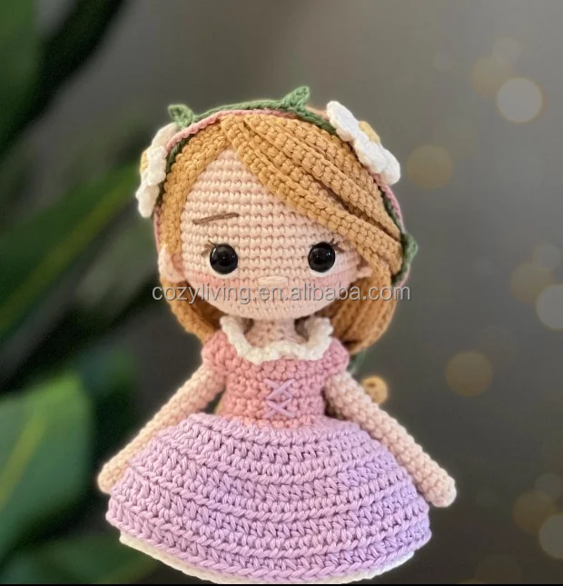Multi Pretty Crochet Princess Dolls Mermaid Doll Handmade Kids Toys Amigurumi Princess Baby Toys Amigurumi Doll