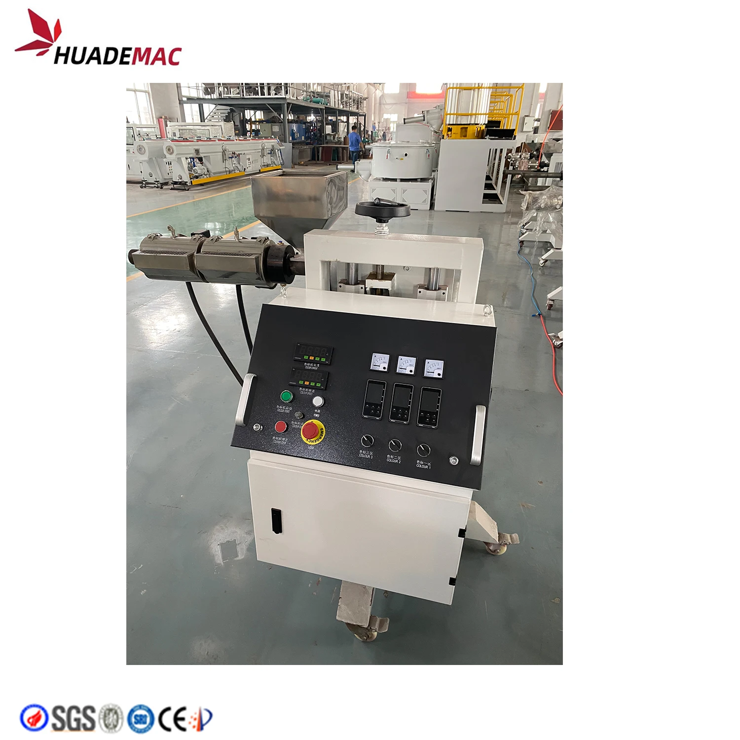 Zhangjiagang Huade Machinery SJ30/25 small mini pipe colorline mark single screw extruder