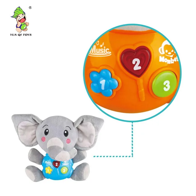 Singing music talking toy Interactive Soft Stuffed Animal Toy Peekaboo Elephant Electronic Plush Toys