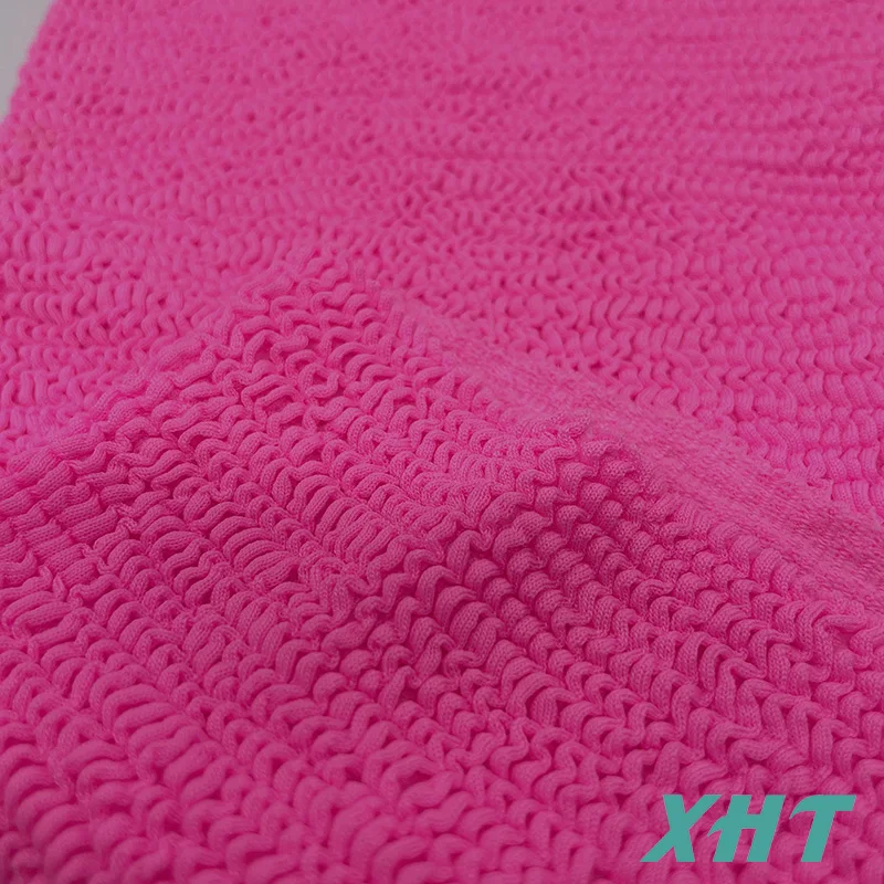 Ready to ship Hot selling customized color Good stretch Seersucker Crinkle Spandex Fabric