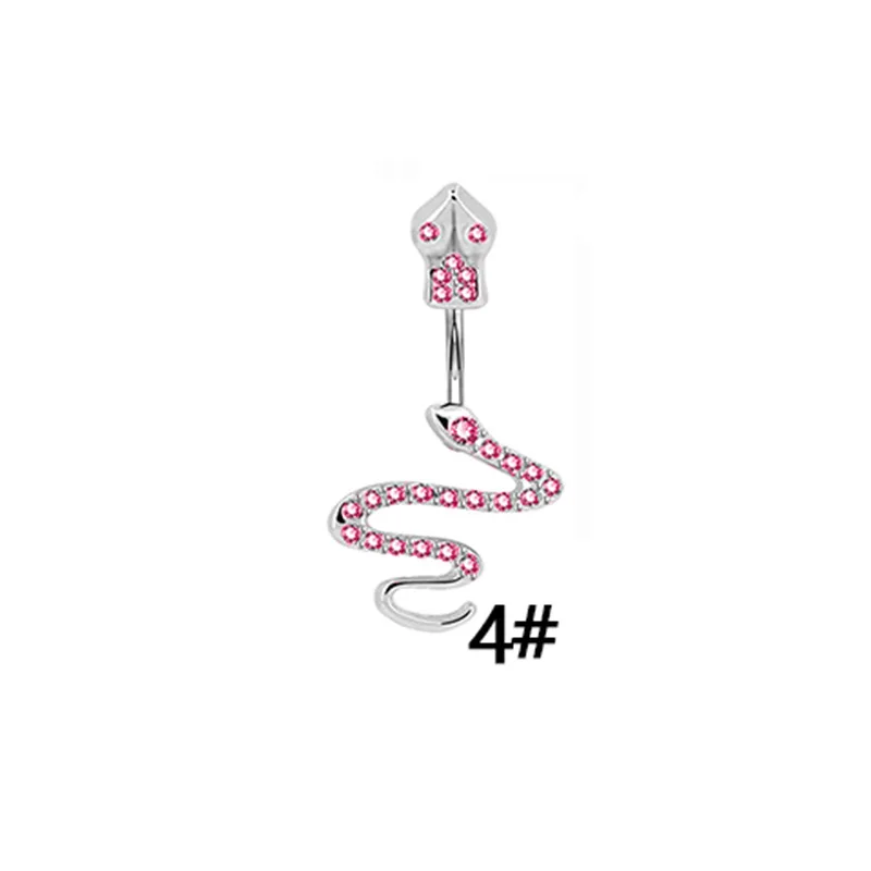 14G Pink Cubic Zirconia Heart Butterfly Snake Short Naval Piercing With Women Surgical Steel Bunny Belly Button Ring