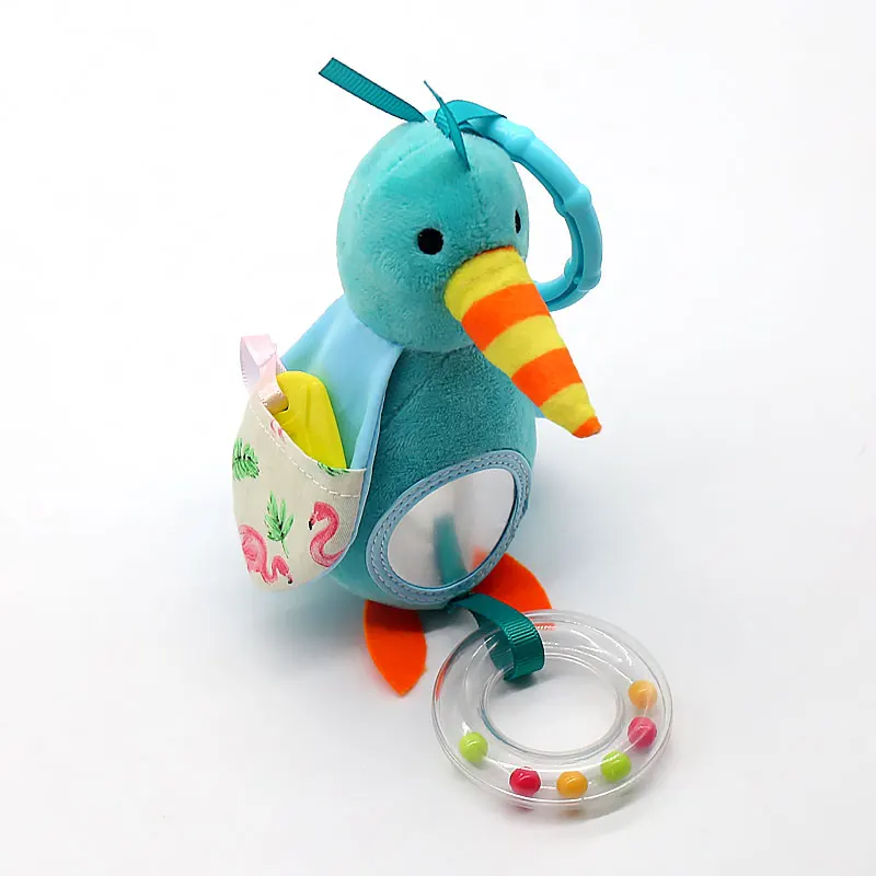 Infant soft plush stuffed animal baby stroller bed hanging cute woodpecker bird toy