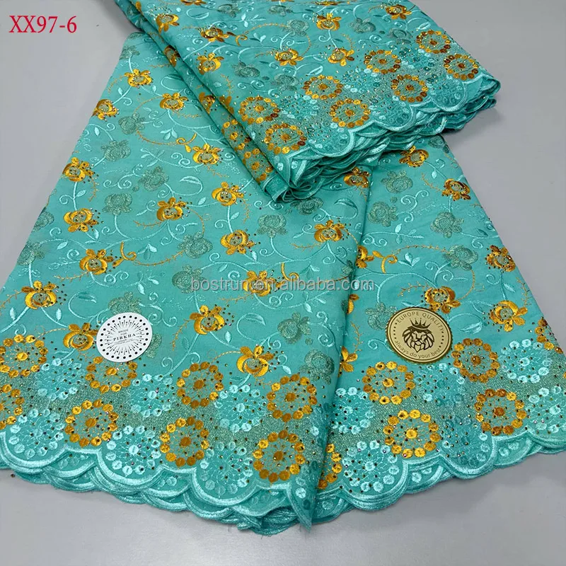 XX97  new style lafaya Custom Hot Selling Simple Design 100% Cotton Polish Lace Swiss Voile Lace Fabric