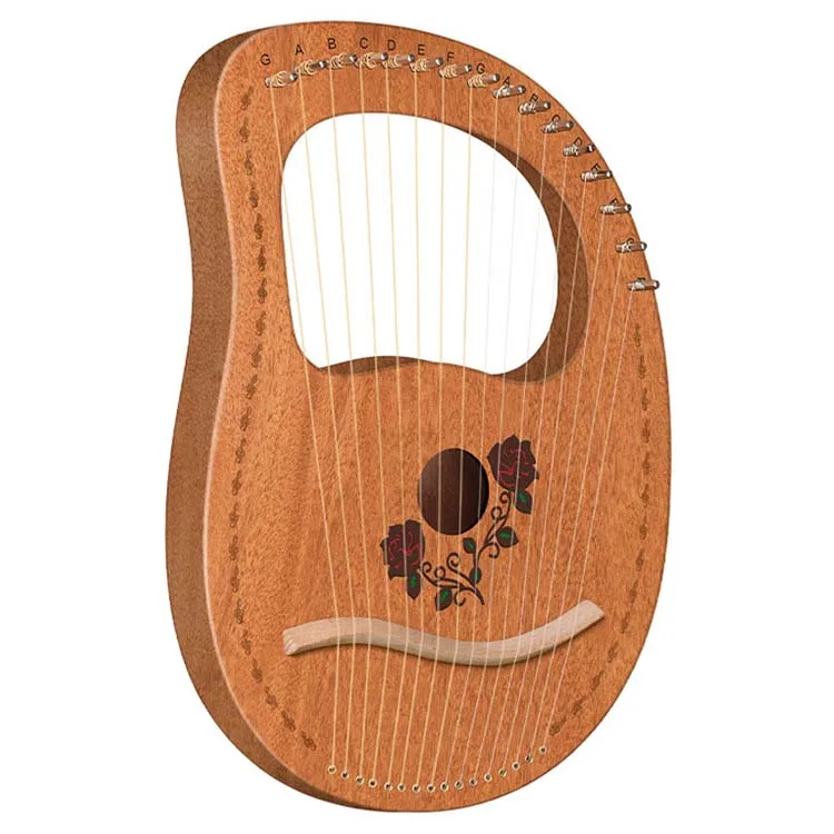 Твердый красное дерево ручная гравировка LYRE HARP 16 струн