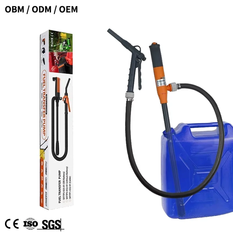 Portable fuel transfer pump plastic battery operated electric automatic fuel transfer pump for gas can